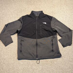 The North Face Men Denali Fleece Jacket Mens XL Grey Black Full Zip